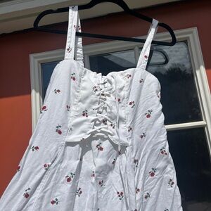 Christy Dawn Liza floral linen corset dress, size L
